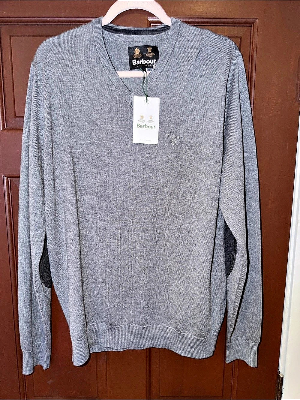 Barbour Men's Wool Crewneck Sweater Gray Large NWT